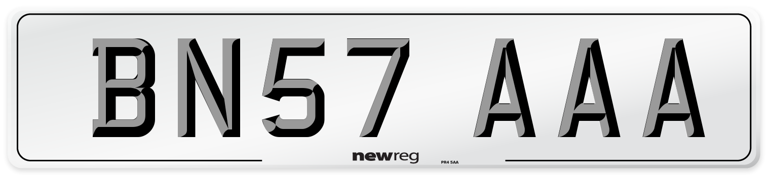 BN57 AAA Number Plate from New Reg